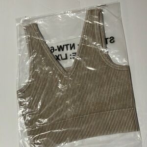 Zenana Outfitters Ribbed V‑Neck Tank Top in Taupe